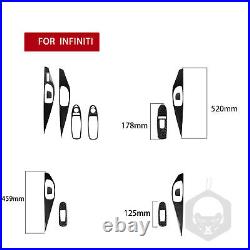 Carbon Fiber Automotive Door Interior Stickers Replacement For Infiniti Q50 R0P6