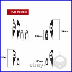 Carbon Fiber Automotive Door Interior Stickers Replacement For Infiniti Q50 T0I1