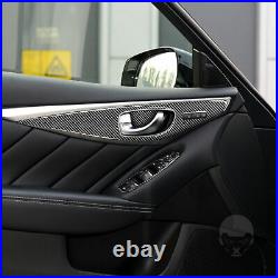 Carbon Fiber Automotive Door Interior Stickers Replacement For Infiniti Q50 U2E6