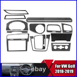 Carbon Fiber Black Car Interior Trim Set Sticker For VW Golf 7 GTI MK7 2018-2019