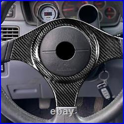 Carbon Fiber Black Interiors Steering Wheel Cover Trim For Mitsubishi EVO 7 8 9