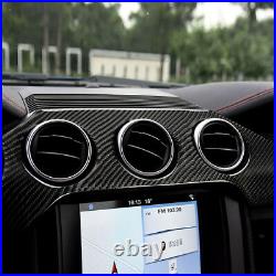 Carbon Fiber Car Interior Dashboard Panel Cover Trim For Ford Mustang 15-19