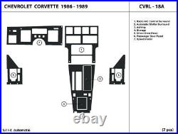 Carbon Fiber Dash Trim Kit for CHEVROLET CORVETTE 1986-1989 with automatic shifter