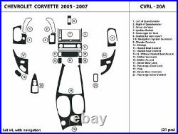 Carbon Fiber Dash Trim Kit for CHEVROLET CORVETTE 2005-2007 with navigation sys