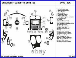 Carbon Fiber Dash Trim Kit for CHEVROLET CORVETTE 2008-2013 with navigation sys