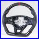 Carbon Fiber Flat Bottom Leather Red Steering Wheel For Ford Focus Kuga 20-23