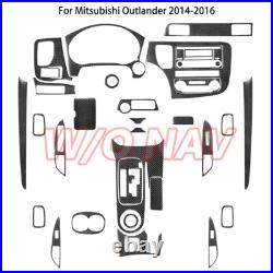 Carbon Fiber Full Full Interior Kit Set Trim Cover For Mitsubishi Outlander