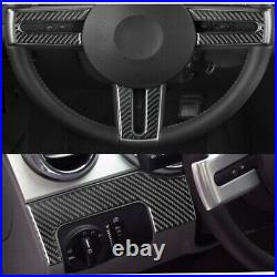 Carbon Fiber Full Set Interior Trim Cover Kit Fit For Ford Mustang 2005 to 2009