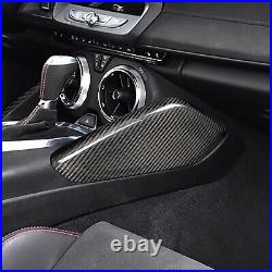 Carbon Fiber Interior Center Console Side Panel Trim For Chevrolet Camaro 16-21