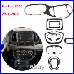 Carbon Fiber Interior Central Control Full Set Decor Trim Cover For Fiat 500L