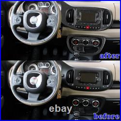 Carbon Fiber Interior Central Control Full Set Decor Trim Cover For Fiat 500L