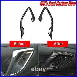 Carbon Fiber Interior Door Handle Frame Cover Trim For Nissan GTR R35 2008-2016