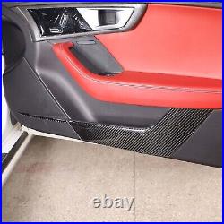 Carbon Fiber Interior Door Panel Cover Anti Kick For Jaguar F-TYPE 2013-2022