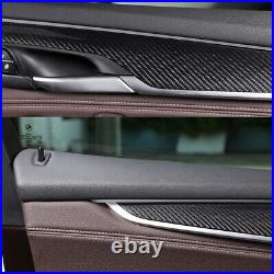 Carbon Fiber Interior Door Panel Overlay Fit For BMW X5 X6 F15 F16 2014-2019