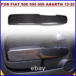 Carbon Fiber Interior Door Panel Trim Sticker For Fiat 500 595 695 Abarth 12-25