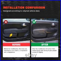 Carbon Fiber Interior Door Panel Trim Sticker For Fiat 500 595 695 Abarth 12-25