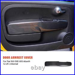 Carbon Fiber Interior Door Panel Trim Sticker For Fiat 500 595 695 Abarth 12-25