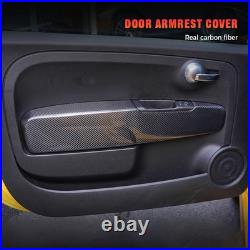 Carbon Fiber Interior Door Panel Trim Sticker For Fiat 500 595 695 Abarth 12-25