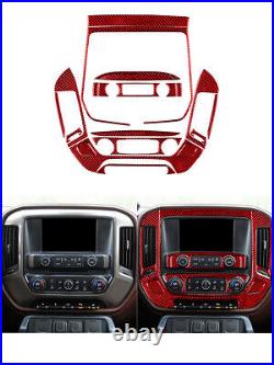 Carbon Fiber Interior Full Cover Trim For Chevy Silverado/GMC Sierra 1500 Red