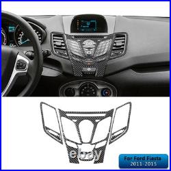 Carbon Fiber Interior Full Kit Set Trim Cover For Ford Fiesta 2011-2015