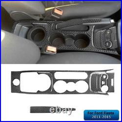 Carbon Fiber Interior Full Kit Set Trim Cover For Ford Fiesta 2011-2015