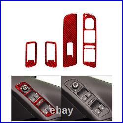 Carbon Fiber Interior Full Kit Set Trim Red For VW Tiguan 2013-2017