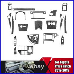 Carbon Fiber Interior Full Kit Trim Sticker For Toyota Prius 2012-2015