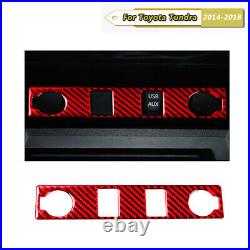 Carbon Fiber Interior Full Set Kit Console Cover Trim For Toyota Tundra 2014-18