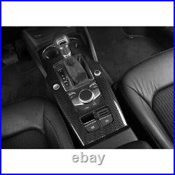 Carbon Fiber Interior Gear Shift Box Panel Cover Fit For Audi A3 8V S3 RS3 14-18