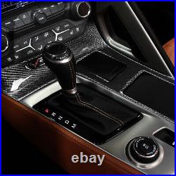 Carbon Fiber Interior Gear Shift Panel Cover For Chevrolet Corvette C7 2014-2018