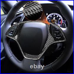 Carbon Fiber Interior Steering Wheel Cover Trim For Corvette C7 2014-2019