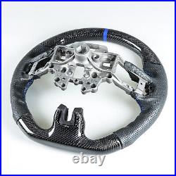 Carbon Fiber Leather Blue Steering Wheel For Ford Mustang EcoBoost 5.0GT 15-17