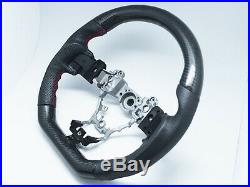 Carbon Fiber Leather Red Stitching Steering Wheel for 2015-2020 SUBARU WRX STI