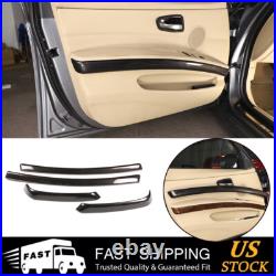 Carbon Fiber Look Interior Door Panel Trim For BMW 3 Series E90 Sedan 2005-12