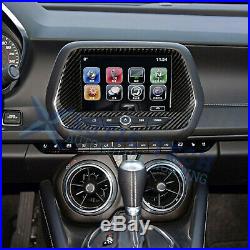 Carbon Fiber Screen Navigation Control Panel Trim Decal For Chevy Camaro 2016-up