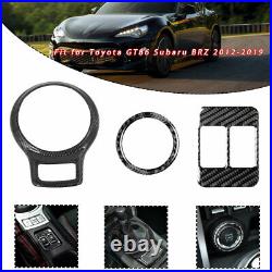 Carbon Fiber Steering Wheel Shift Gear Cover For Toyota GT86 Subaru BRZ 2012-19