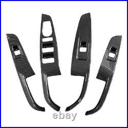 Carbon Fiber Style Interior Door Window Switch Cover Trim Fits For Hyundai i30