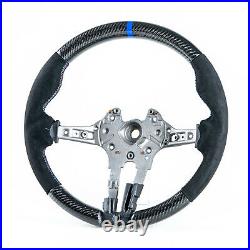 Carbon Fiber Suede Blue Indicator Steering Wheel For BMW F80 M3 F82 M4 F87 M2