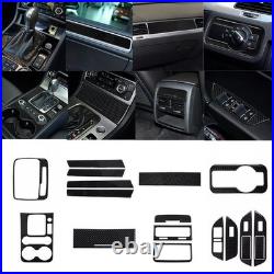 Carbon Fiber Texture Interior Console Control Set Trim For VW Touareg 2010-2018
