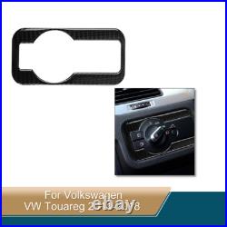 Carbon Fiber Texture Interior Console Control Set Trim For VW Touareg 2010-2018