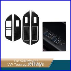 Carbon Fiber Texture Interior Console Control Set Trim For VW Touareg 2010-2018