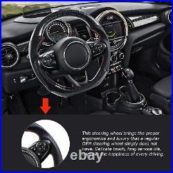 Carbon Fibre Steering Wheel Round Top and Flat Bottom Red MINI F56 2014-2021