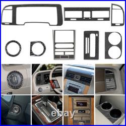 Carbon fiber Interior 10PCS Kit Center Console Gear Panel Decor Trim Cover Set Carbon fiber Interior 10PCS Kit Center Console Gear Panel Decor Trim Cover Set