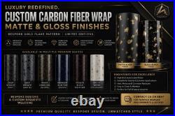 Custom Forged Carbon Fiber Vinyl Wrap Matte Gloss Gold Flake Interior Trim