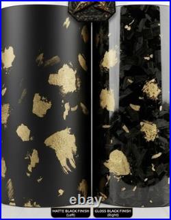 Custom Forged Carbon Fiber Vinyl Wrap Matte Gloss Gold Flake Interior Trim
