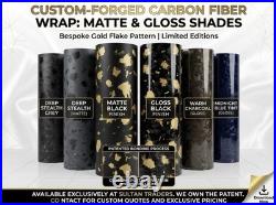 Custom Forged Carbon Fiber Vinyl Wrap Matte Gloss Gold Flake Interior Trim