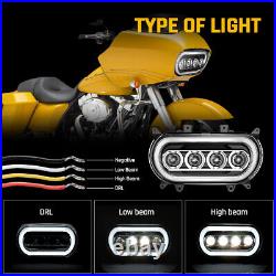 DOT LED Headlight Hi/Low Beam DRL Interior Carbon Fiber For Road Glide 2015-2023