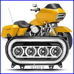 DOT LED Headlight Hi/Low Beam DRL Interior Carbon Fiber For Road Glide 2015-2023