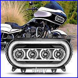 DOT LED Headlight Hi/Low Beam DRL Interior Carbon Fiber For Road Glide 2015-2023