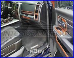 Dodge Ram 1500 2500 3500 Interior Burl Wood Dash Trim Kit Set 2013 2014 2015